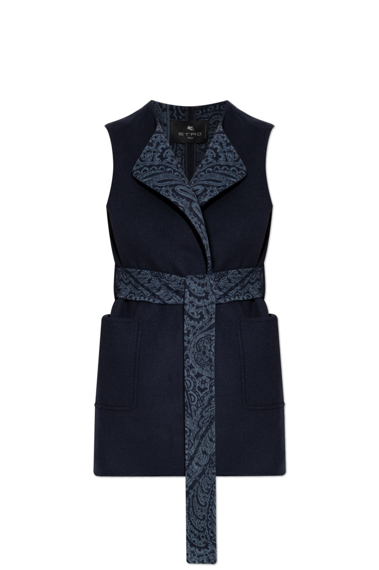 トップス ETRO Wool Knit Vest Etro Wool vest with belt | Women's Clothing | Vitkac